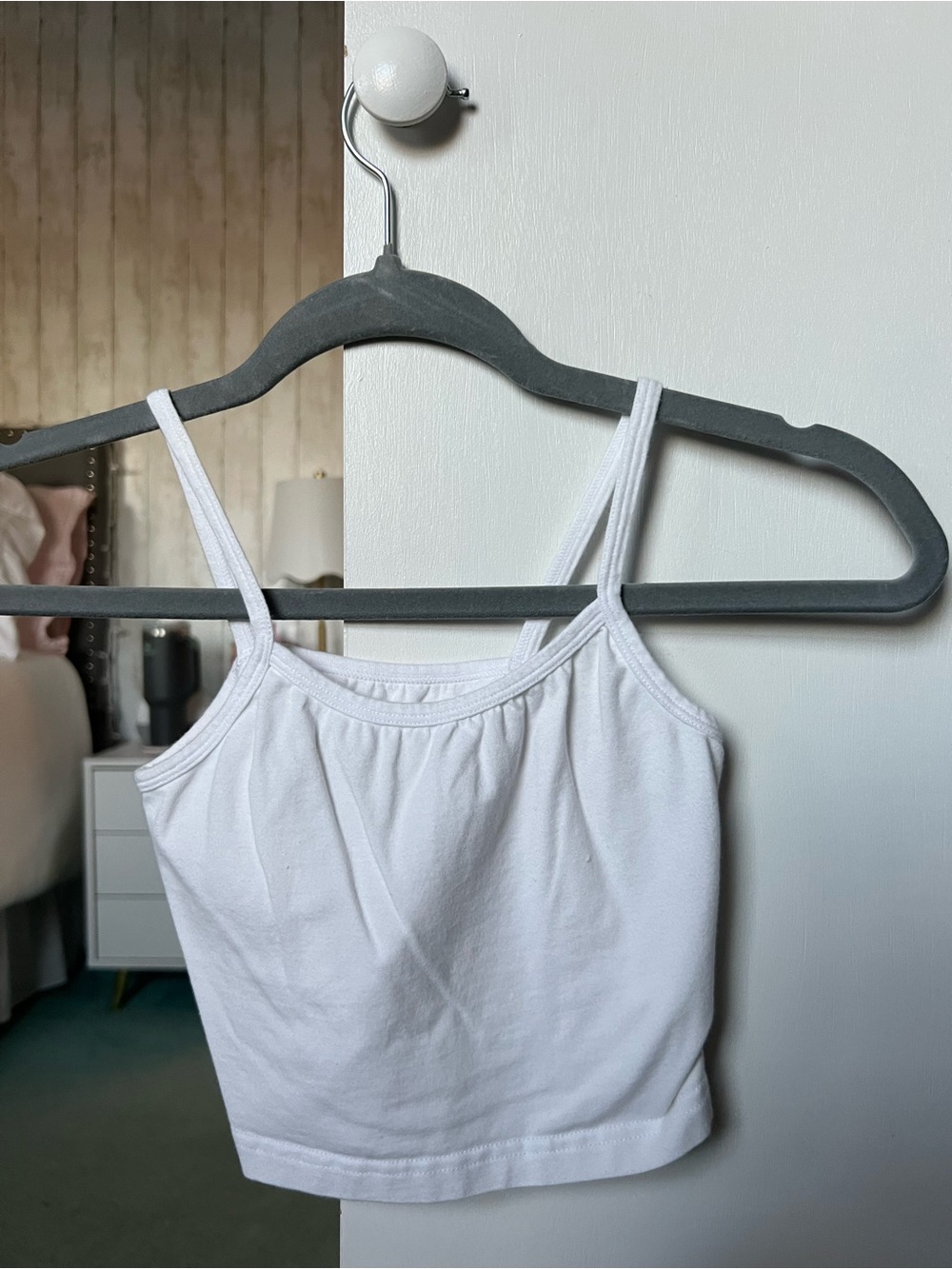 Amazon White Spaghetti Strap Cropped Camisole